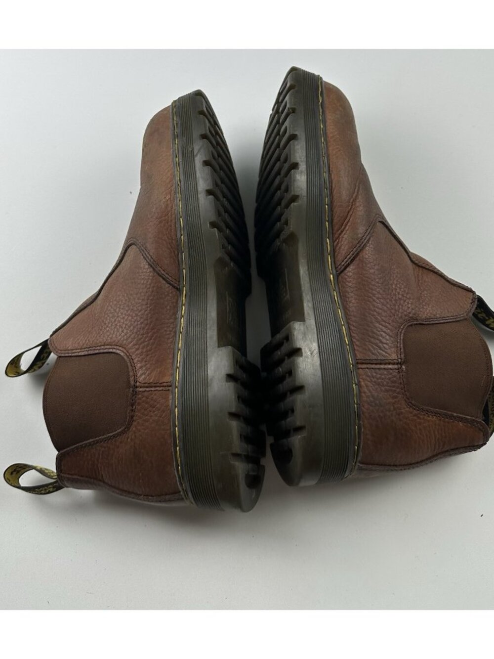 Dr. Martens Industrial Brown Leather Steel Toe Chelsea Work Boots Mens 12 M - Picture 9 of 10